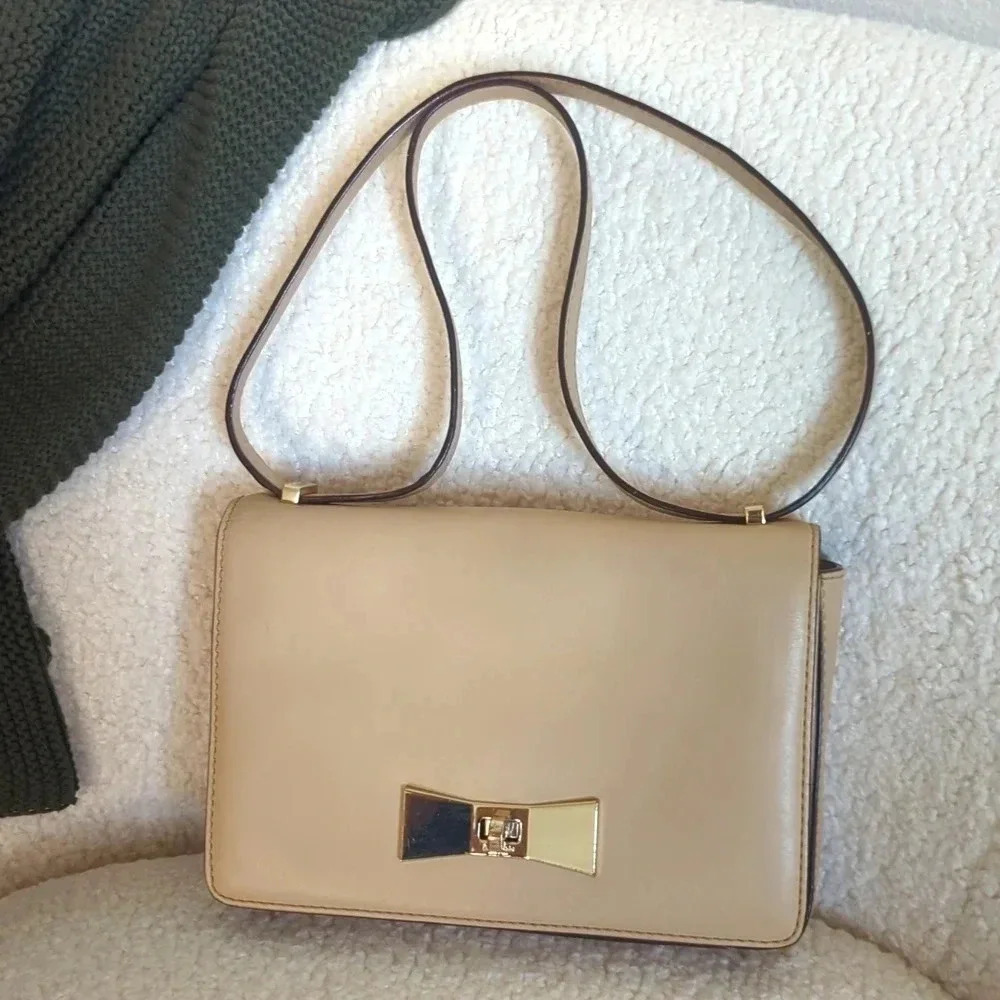 Kate Spade Beige Leather 2 Park Avenue Cheri Shoulder Bag